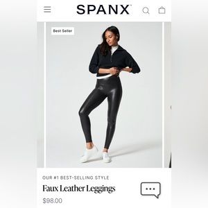 Spanx pleather petite leggings